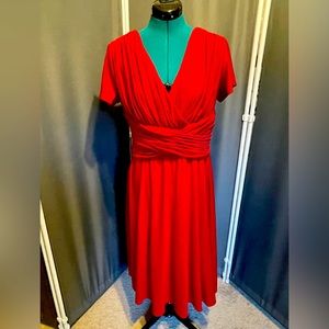 Red Ruched Christmas Party Dress from North Style